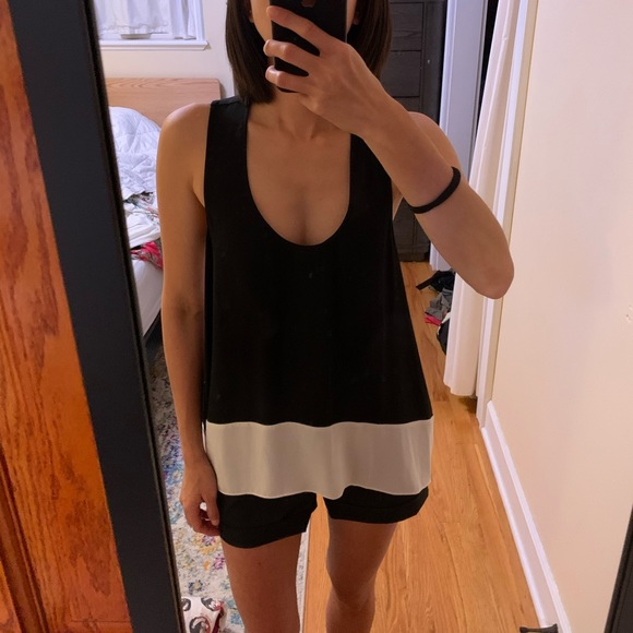 BCBG Black/white cut-out party tank top - Picture 3 of 11